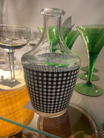 Vintage houndstooth French carafe