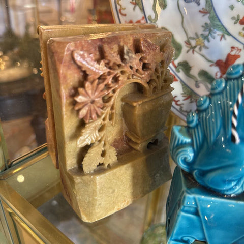 Asian bookends marble carved