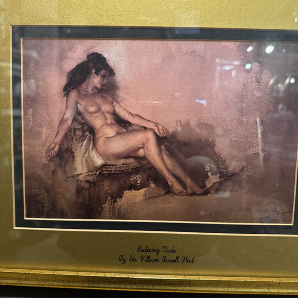 Reclining Nude by Sir William Russell Flint 21x18 Framed behind glass