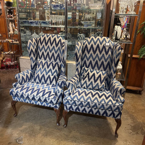 Pair of Upholstered Highback Chairs