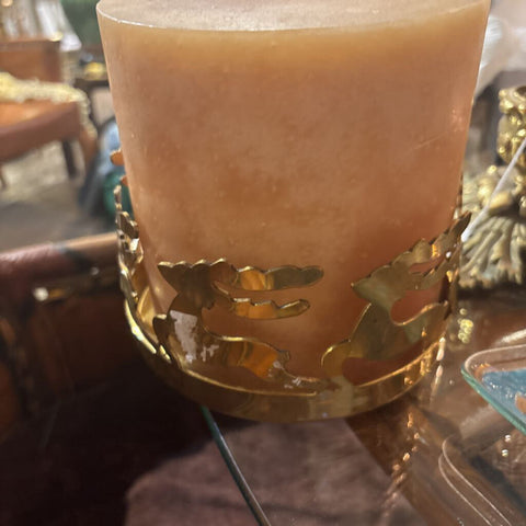 Brass Reindeer Candke holder