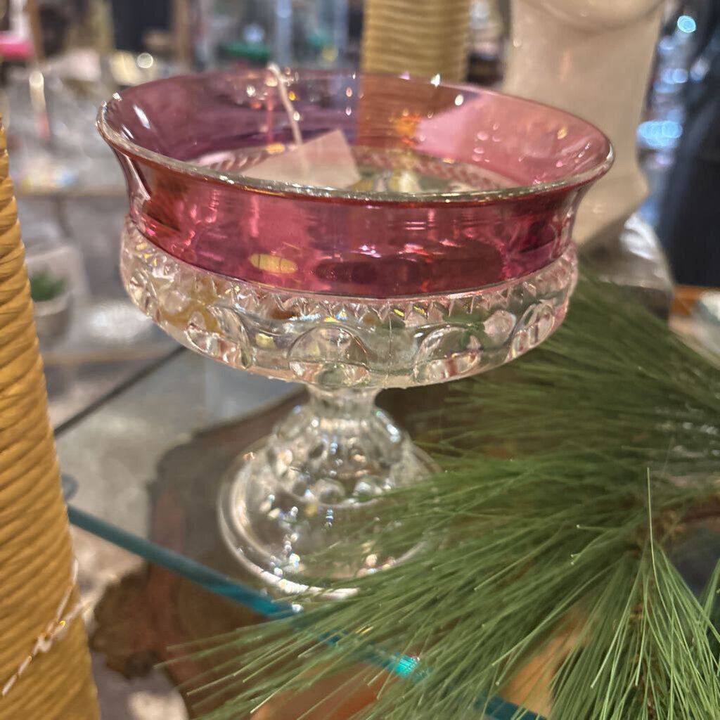 Cranberry Glass candy dish