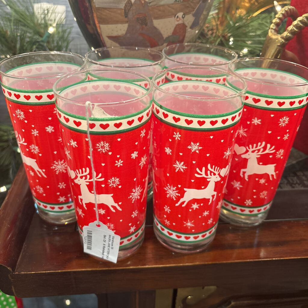 Set Of 6 Reindeer Hiball Tumblers