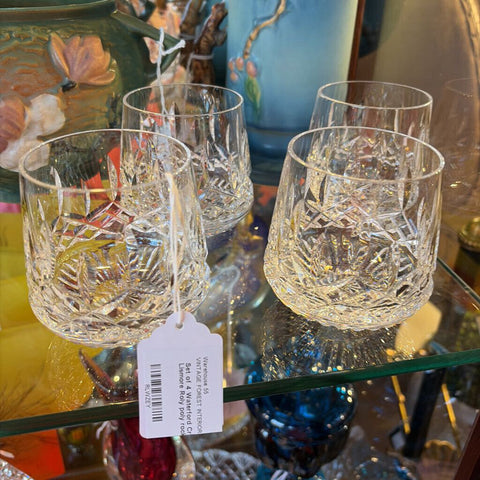 Set of 4 Waterford Crystal Lismore Roly poly rocks glasses