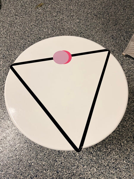 Pilsen East Guild Ltd. Post Modern artist table-18t x19w for pick up only as found