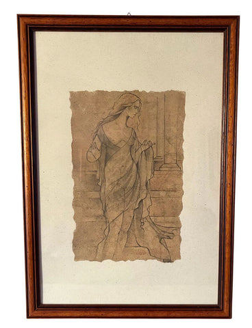 FEMALE NUDE ART PRINT BY ARTIST DANIELA RUBAGOTTI, SIGNED & FRAMED | 24"H X 17"W