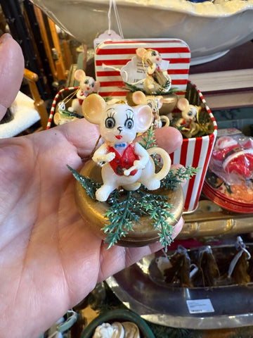 Vintage 1950-60s Mouse Ornament Made in Japan - EACH