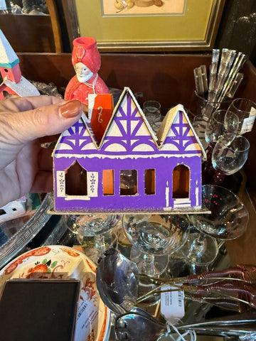 1960s purple Putz House Christmas