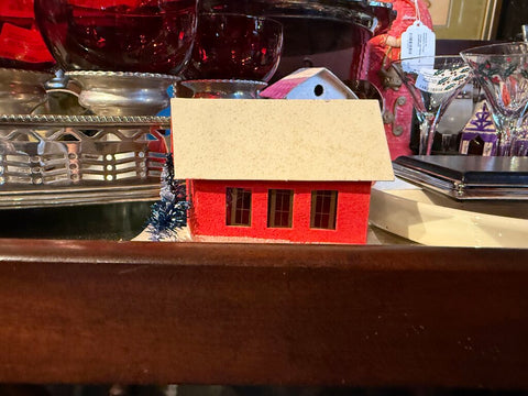1950s red school house Putz House Christmas