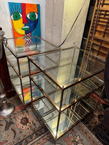 Gold 3 tiered end table (each) 22x18x26