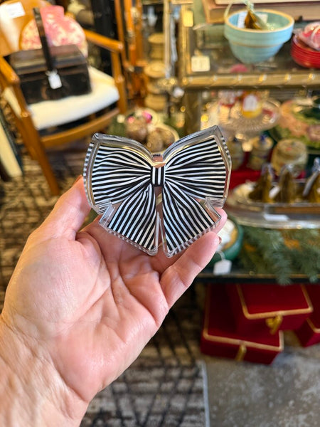 Acrylic Striped Bow Lucite Paperweight - EAXH