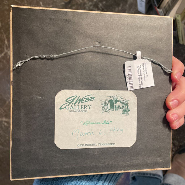 "Afternoon Irris" Print in Gold Ornate Frame 7x7in with wire back