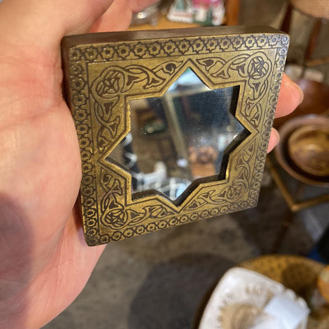 Small tin frame standing mirror (3 in)