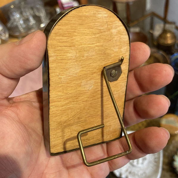 Small tin frame standing mirror (4in)