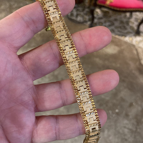 Vintage gold fill link bracelet (7 in)