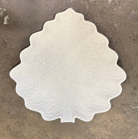 HOLIDAY TREE WITH BULBS & CANDLES PLATTER - MARKED MADE IN ITALY