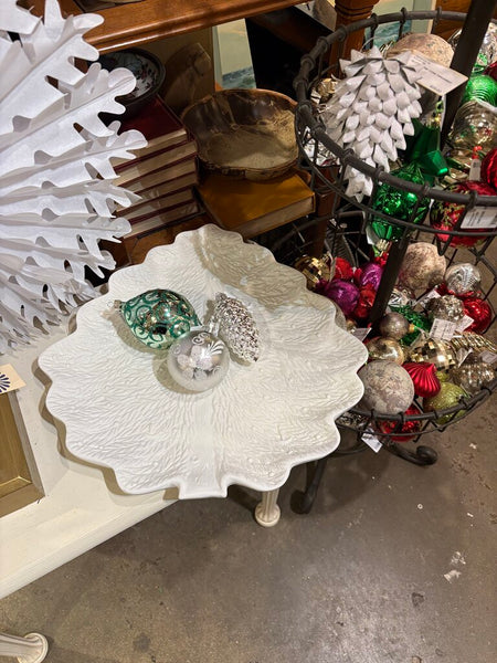 HOLIDAY TREE WITH BULBS & CANDLES PLATTER - MARKED MADE IN ITALY