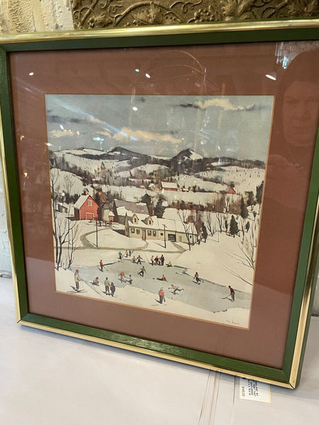 "WINTER IN NEW ENGLAND" BY PAUL SAMPLE ART PRINT THAT WAS A COUNTRY GENTLEMAN COVER IN 1950 | 15.5"H X 15.5"W