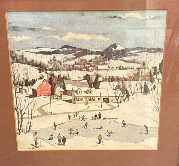 "WINTER IN NEW ENGLAND" BY PAUL SAMPLE ART PRINT THAT WAS A COUNTRY GENTLEMAN COVER IN 1950 | 15.5"H X 15.5"W