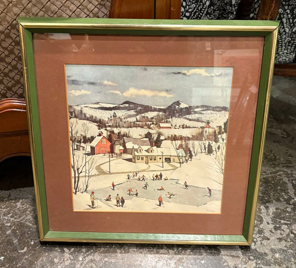 "WINTER IN NEW ENGLAND" BY PAUL SAMPLE ART PRINT THAT WAS A COUNTRY GENTLEMAN COVER IN 1950 | 15.5"H X 15.5"W