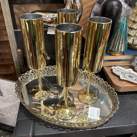Gold champagne flutes (set of 4)