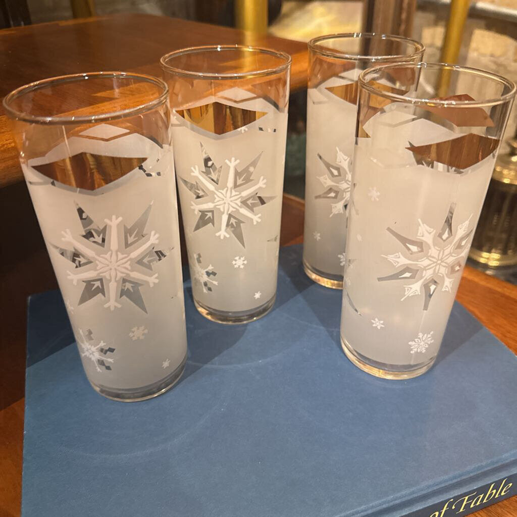 Set of 4 Snowflake Glasses