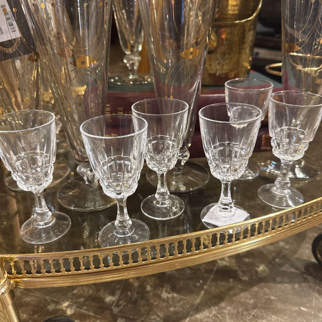Set of 6 Crystal Cordial Glasses