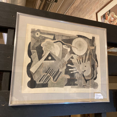 Vintage 1970s original watercolor signed, Sharpe (19hx23w in.)