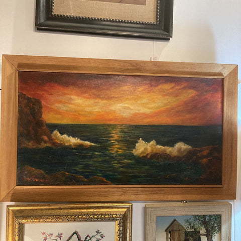 Vintage oil painting, signed (20x34 in)