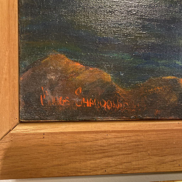 Vintage oil painting, signed (20x34 in)