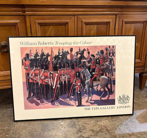 WILLIAM ROBERTS TROOPING THE COLOUR ART PRINT FRAMED & UNDER GLASS | 30.5"W X 20.25"H