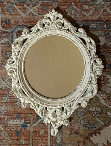 ORNATE VINTAGE PLASTER MIRROR | 22.25" H X 18.25" W