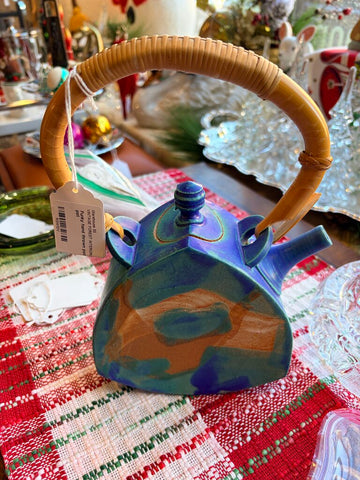 Funky hand thrown pottery tea pot