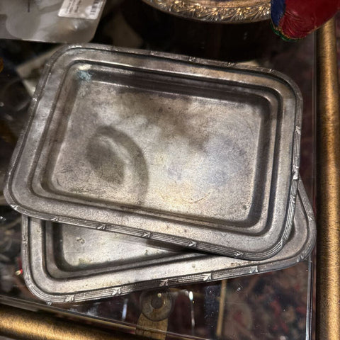 Small Vintage Silver Tray with Patina