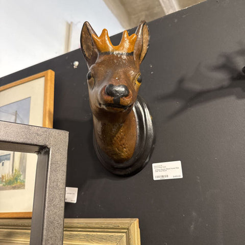 Antique Plaster Black Forest Roe Deer Wall Mount