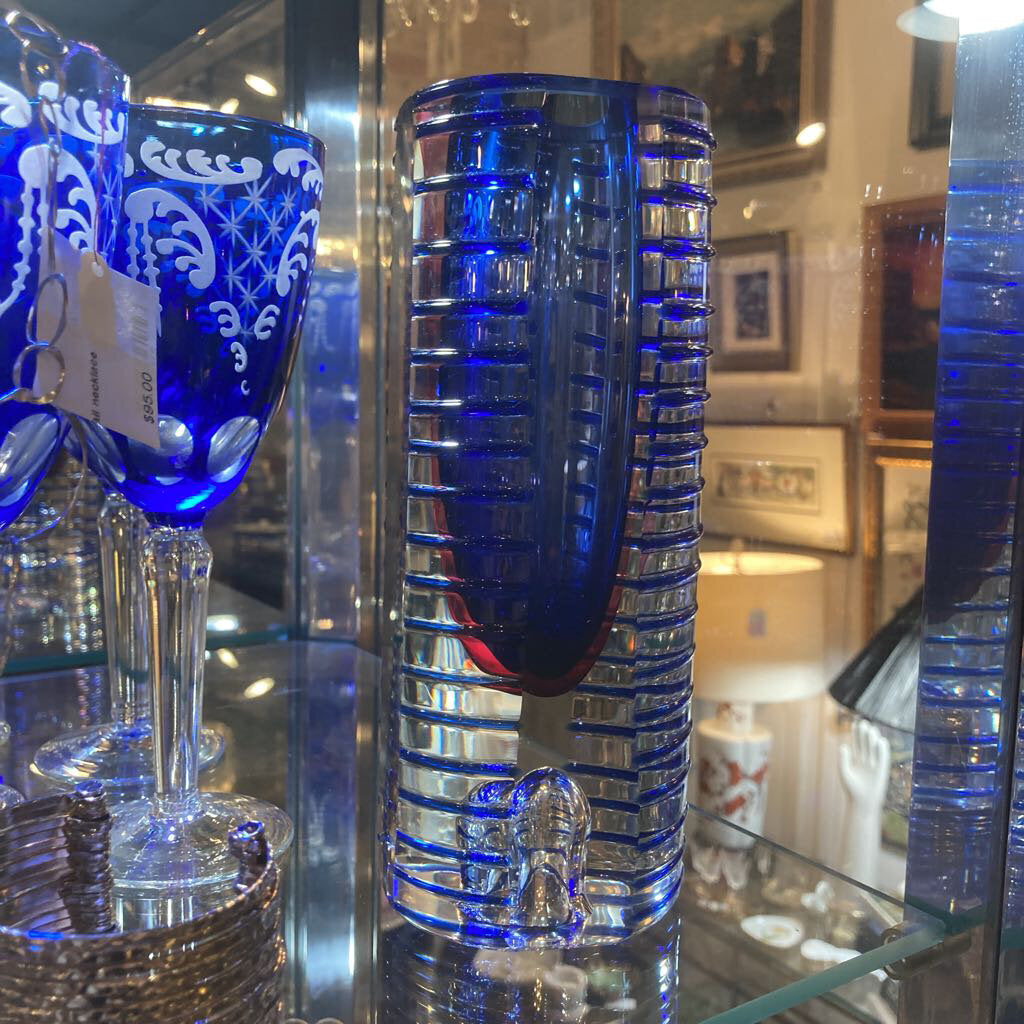 Vintage Murano Pavel Hlava Somerso vase, mid century glass vase (8x3 inches)