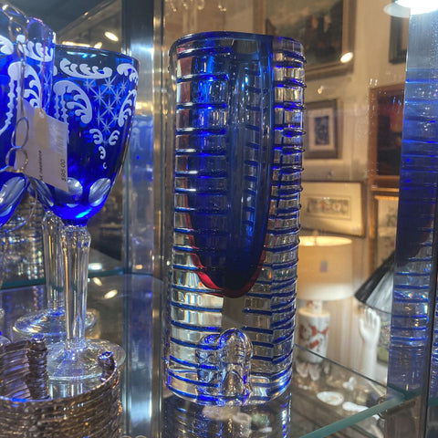 Vintage Murano Pavel Hlava Somerso vase, mid century glass vase (8x3 inches)