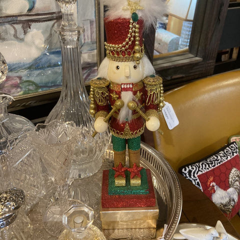 Tall Glittery nutcracker, 12" tall