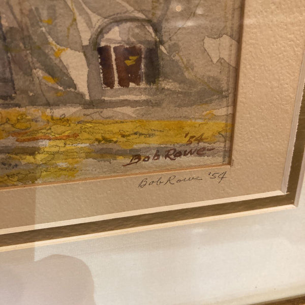 SIgned & Dated street scene, c.1954 - watercolor, 22 high, 26 wide inches