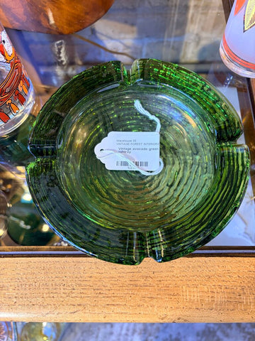 Vintage avocado green 6.5 inch ashtray