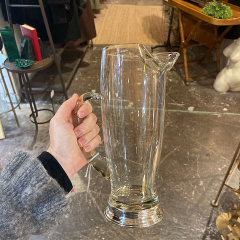 Glass and Sterling Silver Martini Pitcher - Made by Wallace
