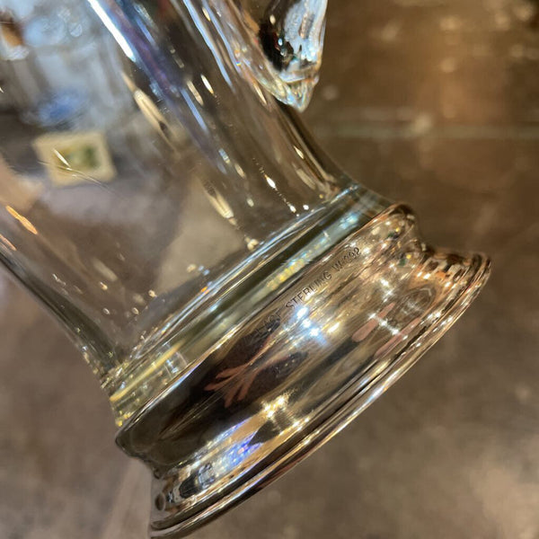 Glass and Sterling Silver Martini Pitcher - Made by Wallace -FIRM