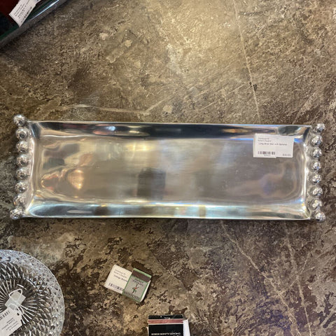 Long Silver Dish with Spheres