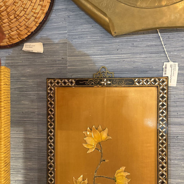 Asian Wood Panels with raised floral pattern - AS IS . 36 inches tall /12 inches wide