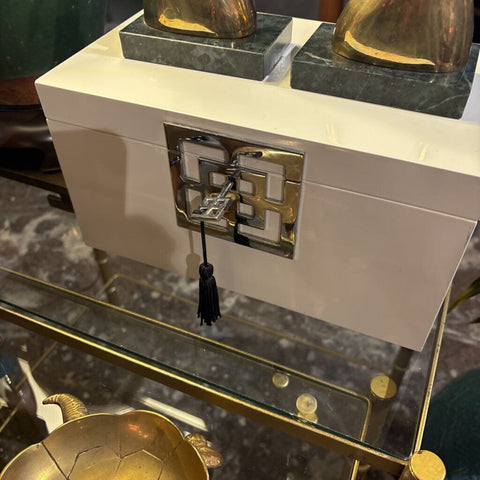 Large Asian Style Jewlery / Trinket Box with Key 11x 6