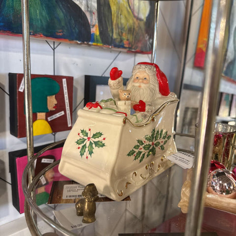 LENOX Santa sleigh candy dish (w/ box)