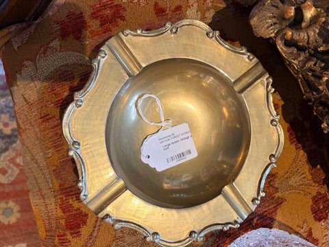 Large brass vintage ashtray-8 inch