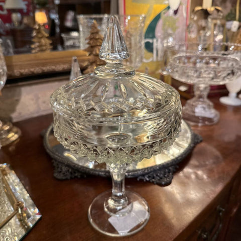 Vintage Candy Dish with Lid 11in tall