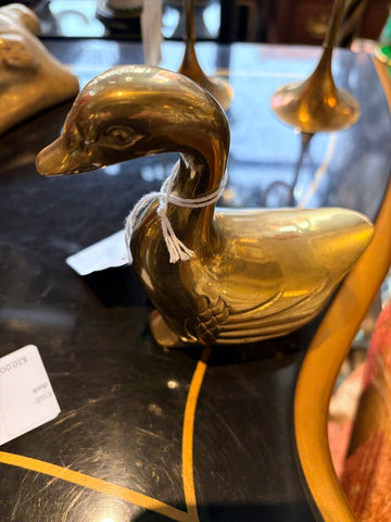 Medium solid brass duck