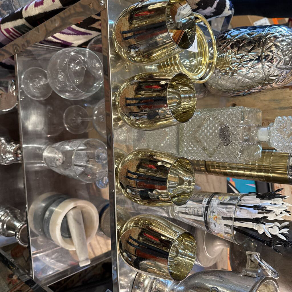 Gold stemless wine glasses (4)